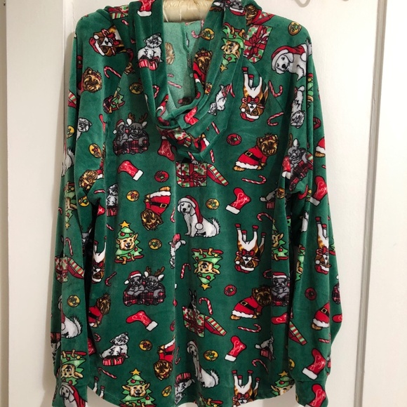 Christmas/Holiday Puppy Design Pullover with Hoodie - Picture 2 of 10